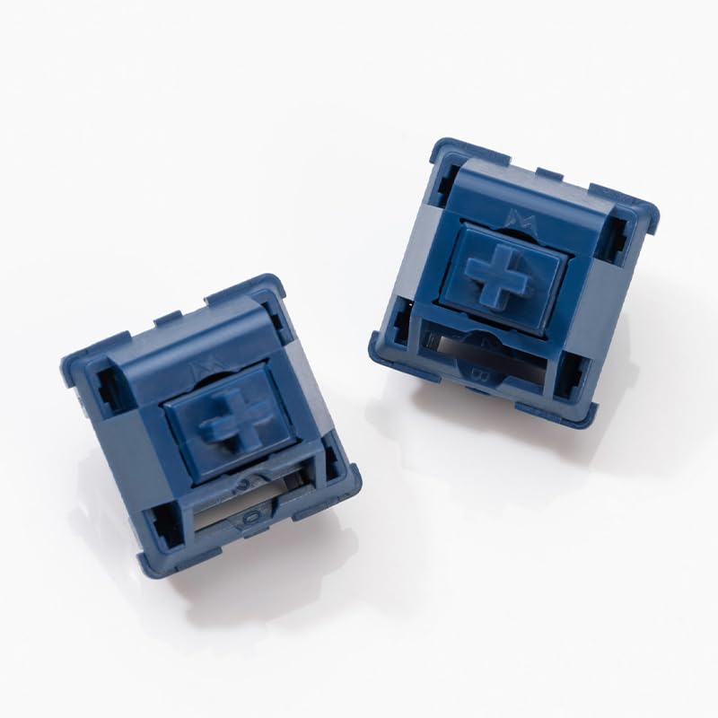 MELETRIX WS Light Tactile Mechanical Keyboard Switches Set, 5 Pin Navy Blue Factory Lubed Switch with POM Stem, 15.4mm Spring, Compatible with MX Keycaps for Gaming DIY Keyboard (35pcs) - Image 1